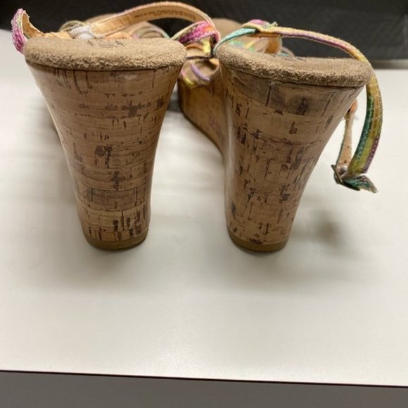 Seychelles "Cayman" Multi-Color Wedge Cork Sandals - Picture 2 of 7